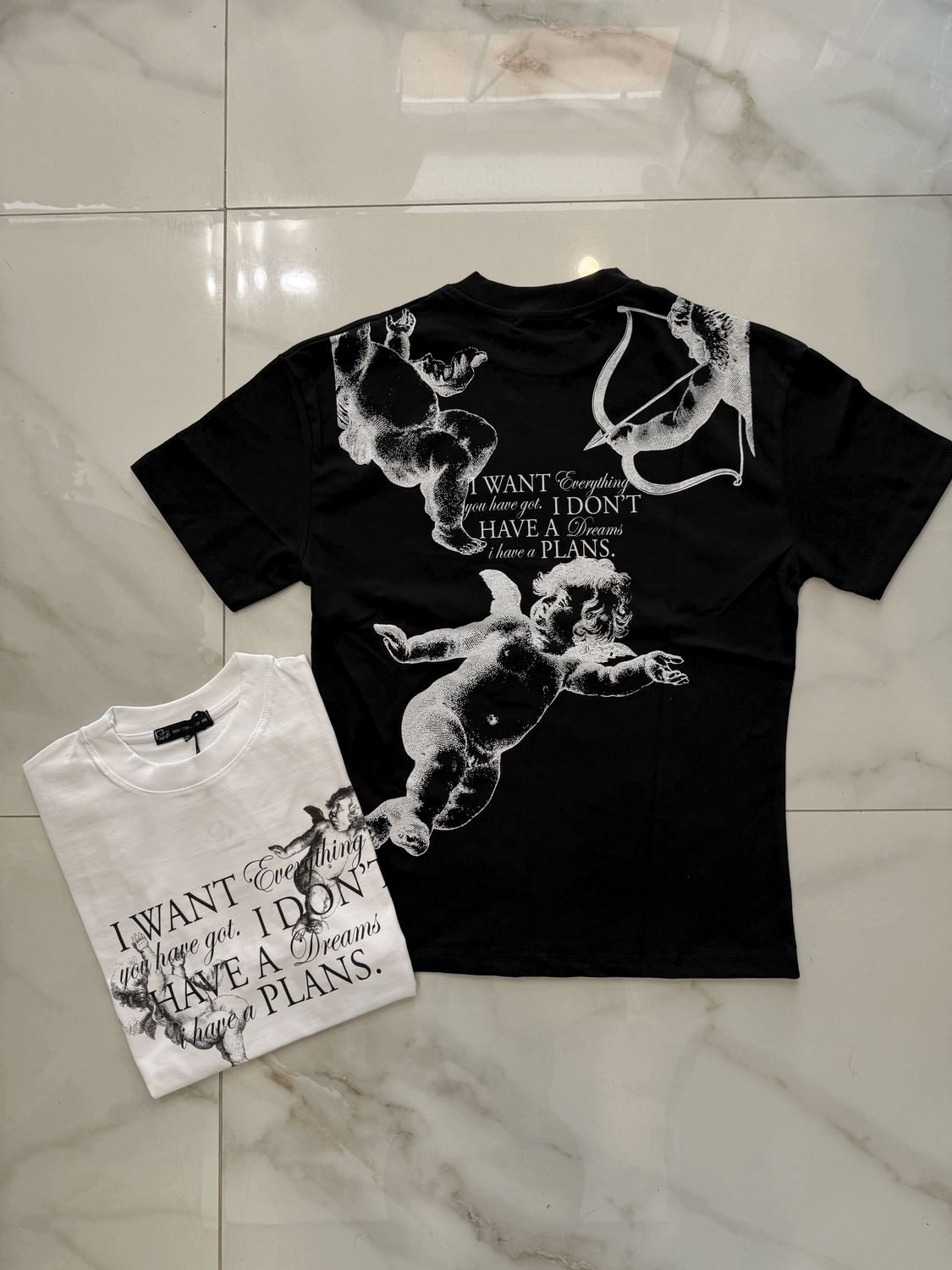 T-shirt oversize collo alto BAMBINO &quot;Angel Plans&quot;