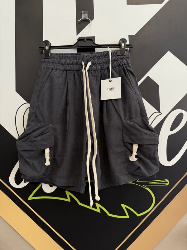 Pantaloncini a costine oversize con tasconi BAMBINO Grigio piombo