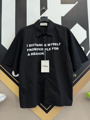 Camicia Shirt Premium Oversize Cropfit NERA &quot;Distance Myself&quot;