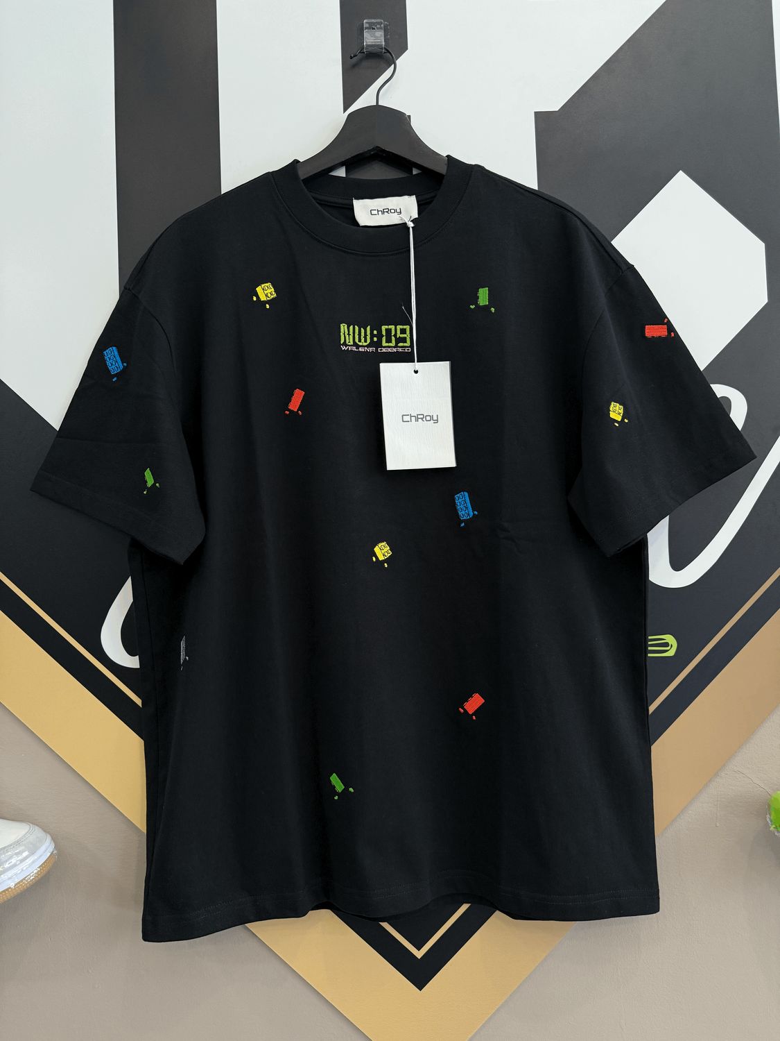 T-shirt PREMIUM &#39;LEGO&#39; oversize Ricamata Nero