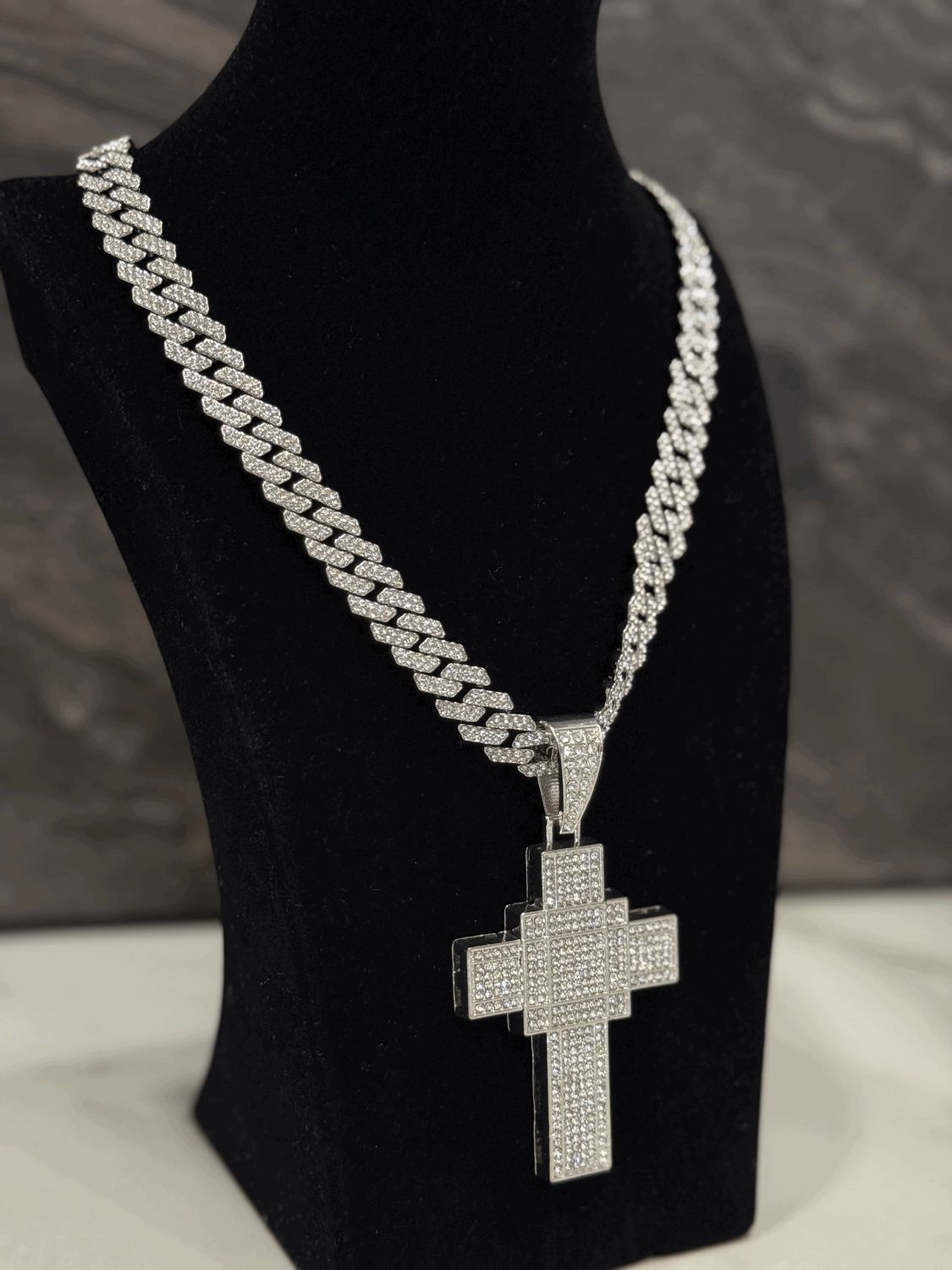 Collana Big Chain con croce argento