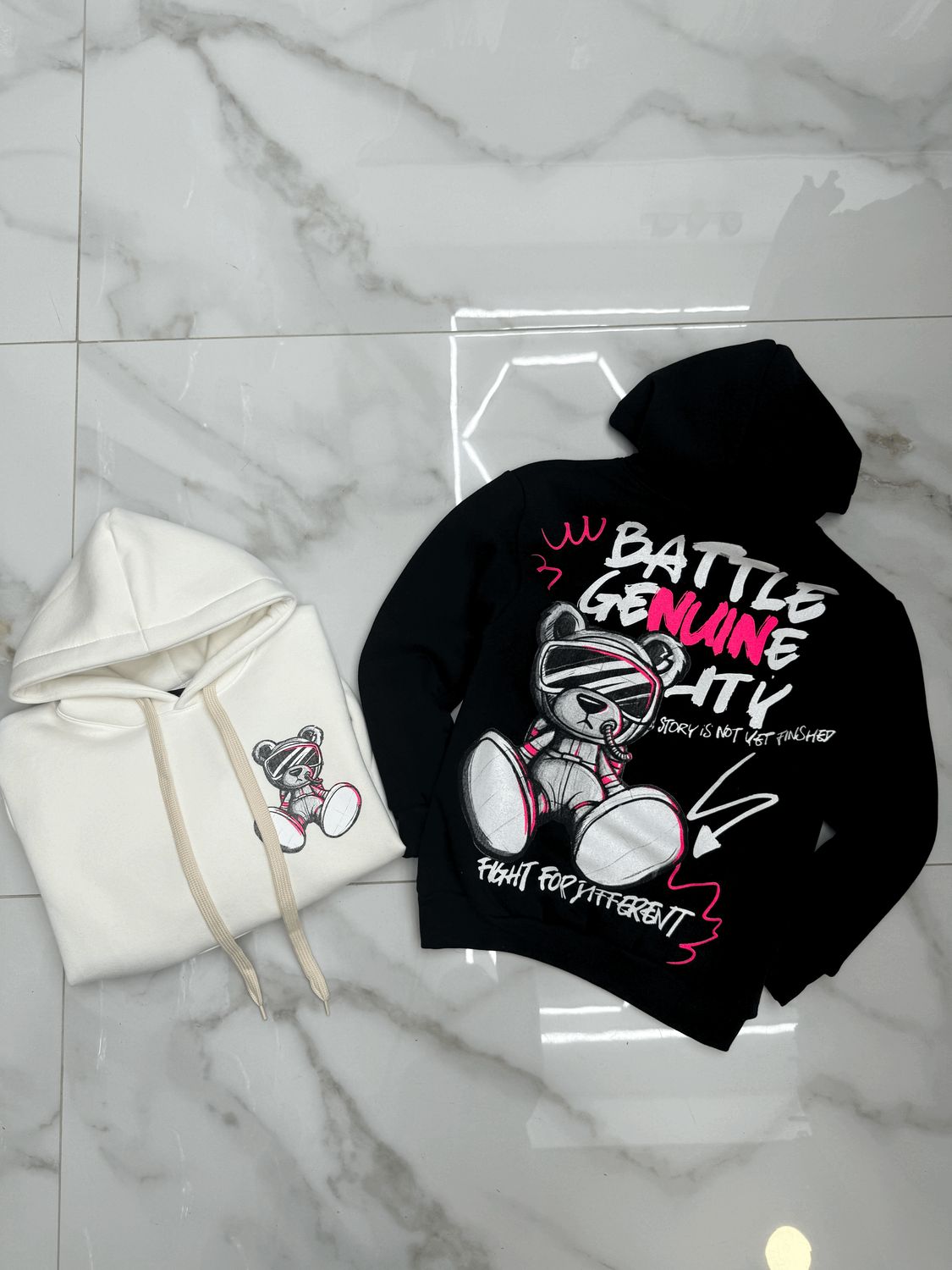 Felpa BAMBINO con cappuccio e stampa fronte retro &quot;Battle&quot;