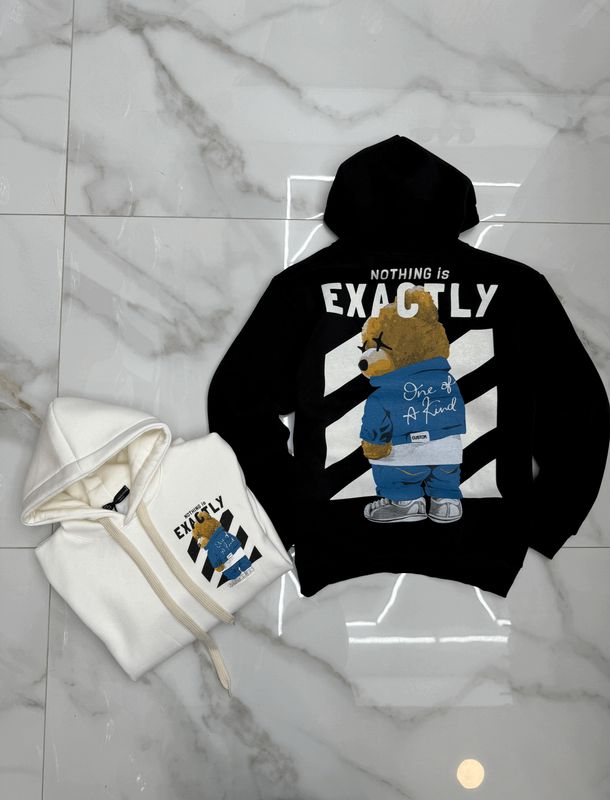 Felpa BAMBINO con cappuccio e stampa fronte retro &quot;Exactly&quot;