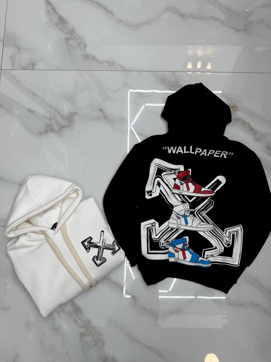 Felpa BAMBINO con cappuccio e stampa fronte retro &quot;Wallpaper&quot;