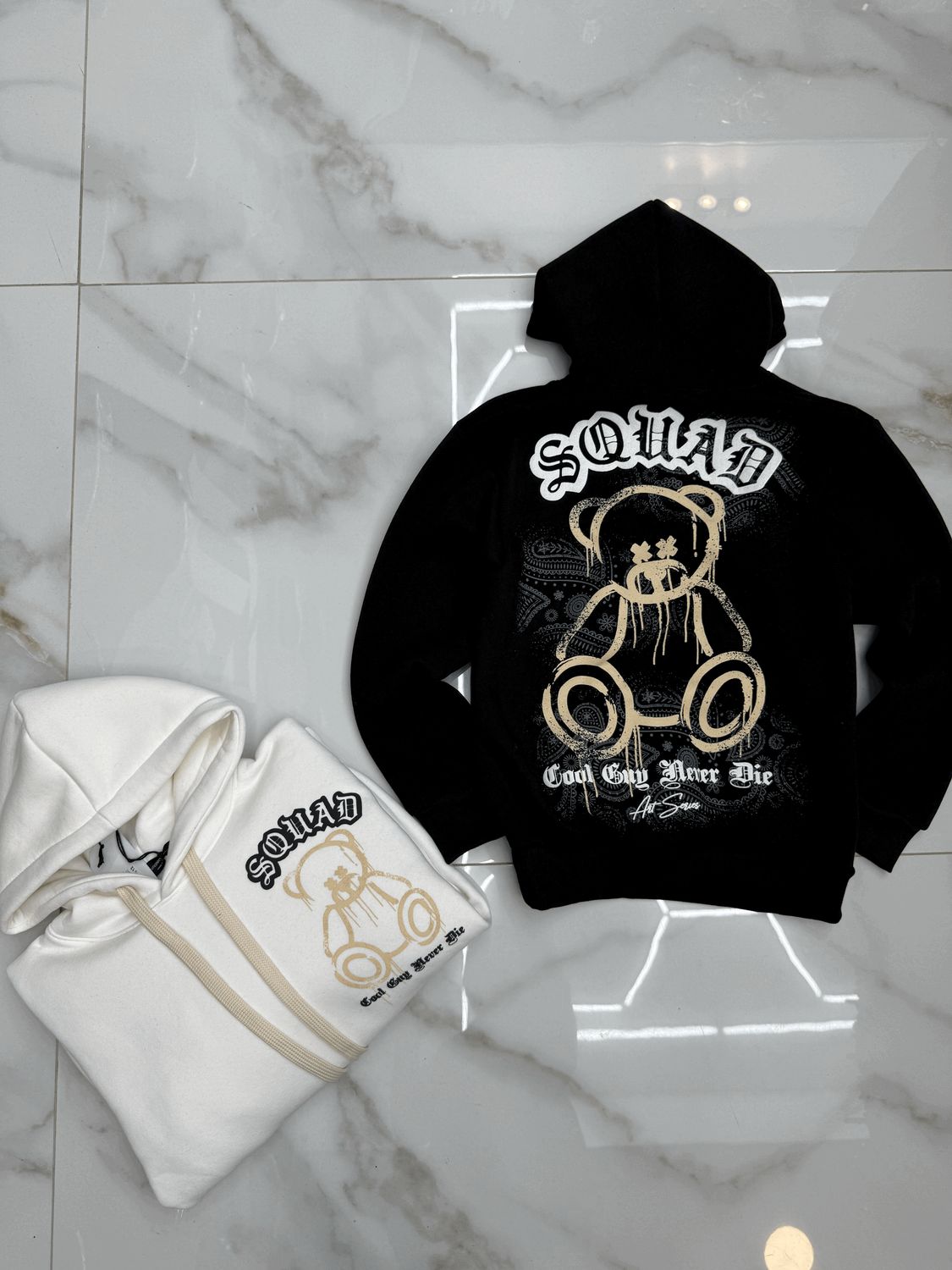 Felpa BAMBINO con cappuccio e stampa fronte retro &quot;Squad&quot;