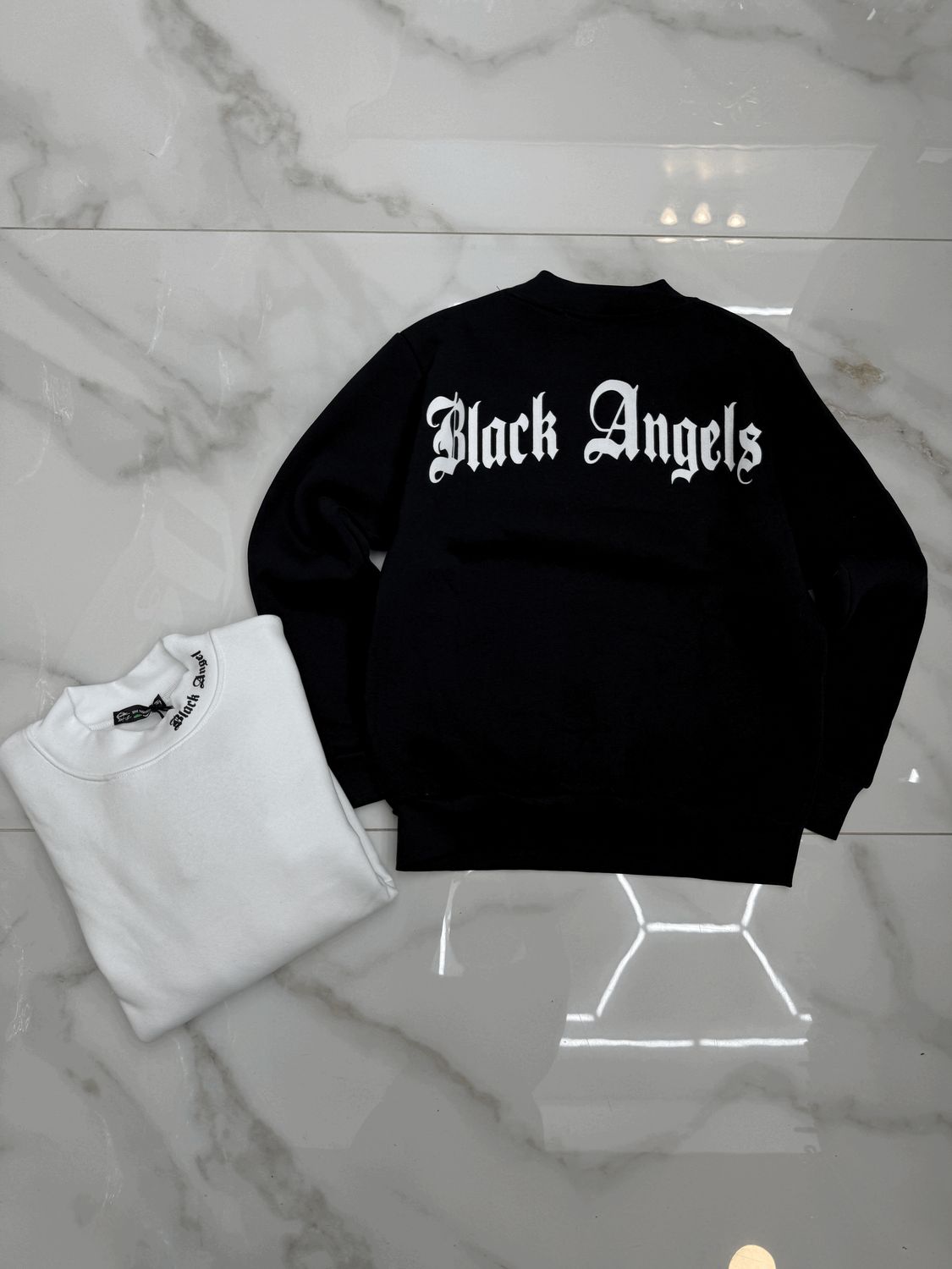 Felpa BAMBINO girocollo con stampa fronte retro &quot;black angel&quot;