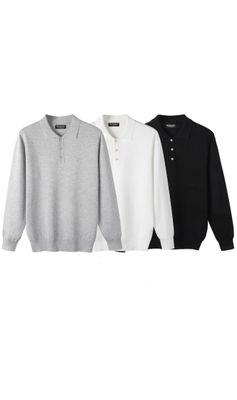 Maglioncino Polo oversize Maniche lunghe con bottoni 3 COLORI