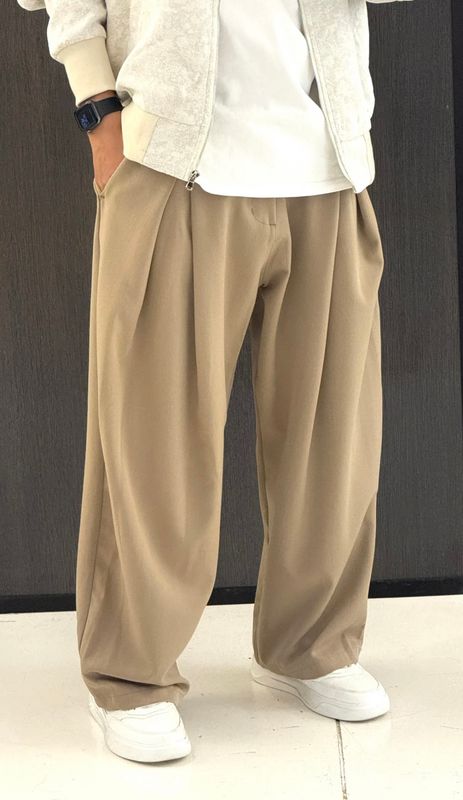 Pantalone elegante BALLOON FIT beige Pantalone elegante BALLOON FIT beige