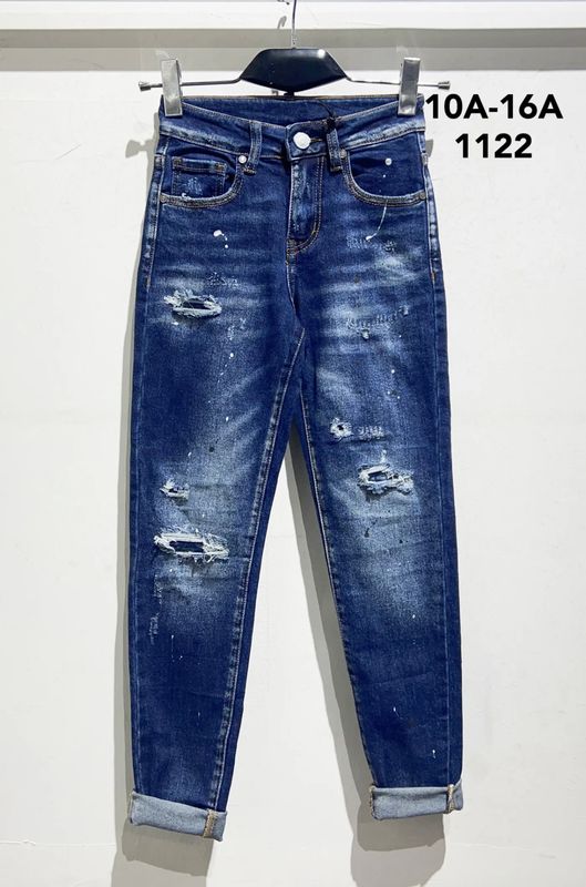 jeans Premium con chiazze di vernice e strappi BAMBINO