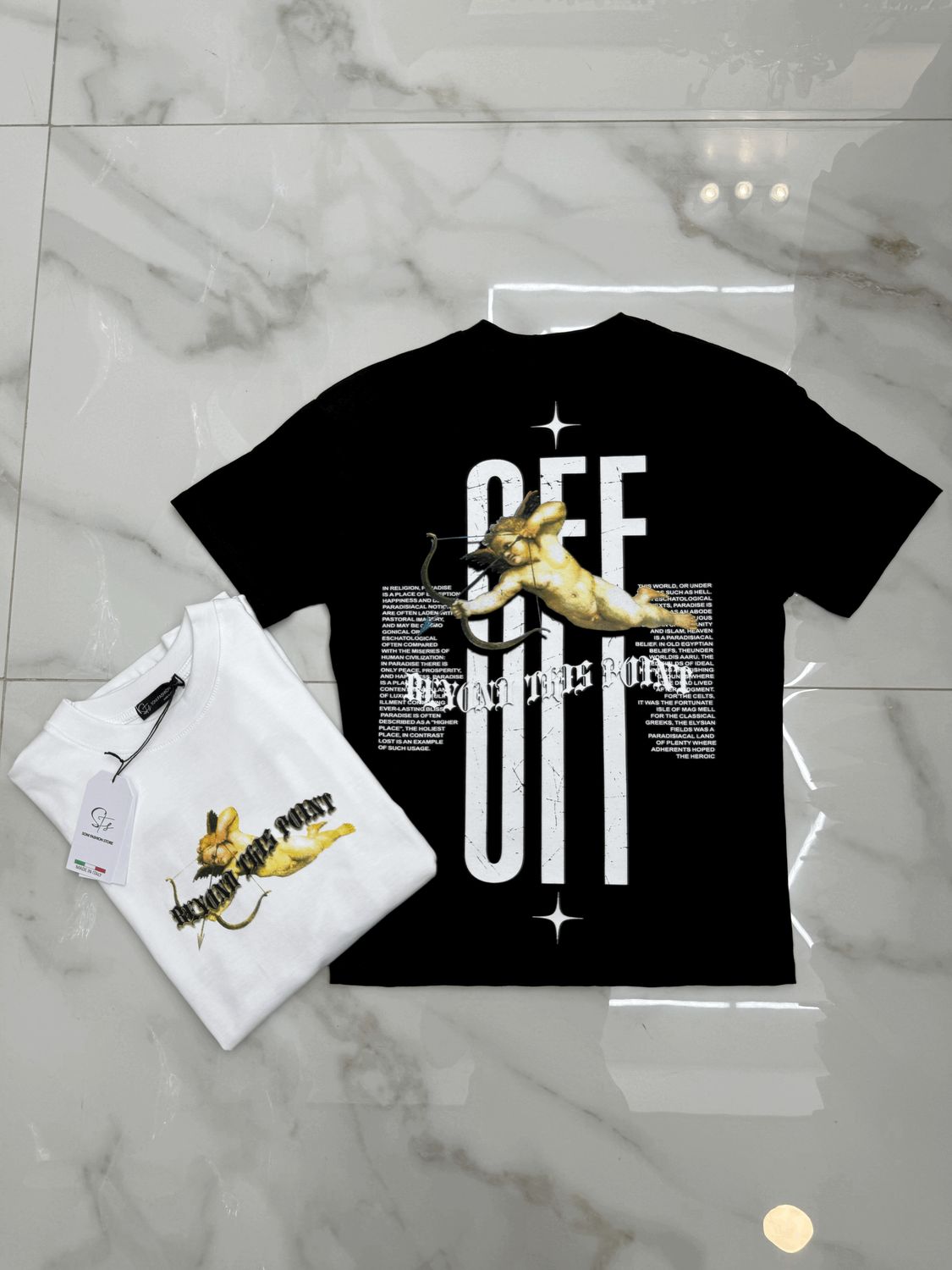 T-shirt oversize collo alto BAMBINO &#39;OFF&#39;