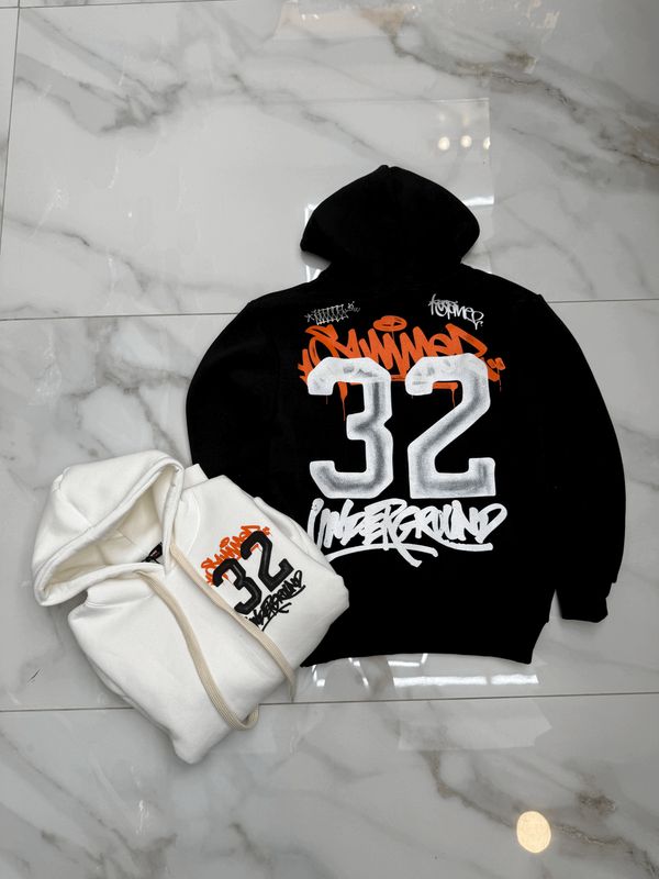 Felpa BAMBINO con cappuccio e stampa fronte retro &quot;32&quot;