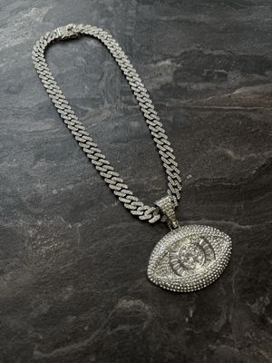 Collana Big Chain &#39;EYE&#39; con diamanti argento