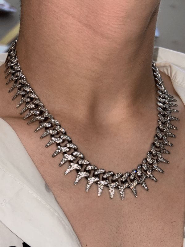 Collana big Chain Spikes argento