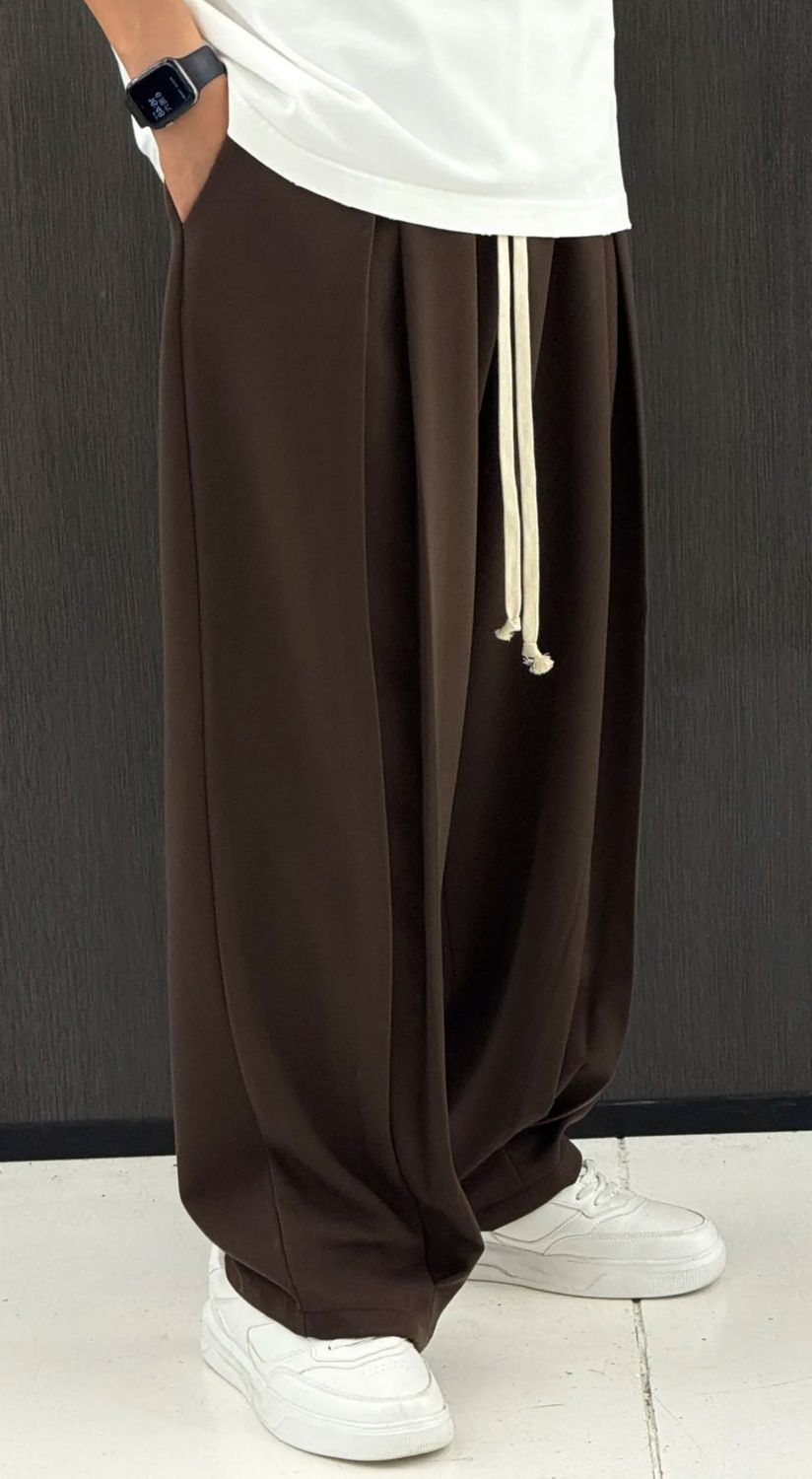 Pantalone elegante BALLOON FIT brown moka