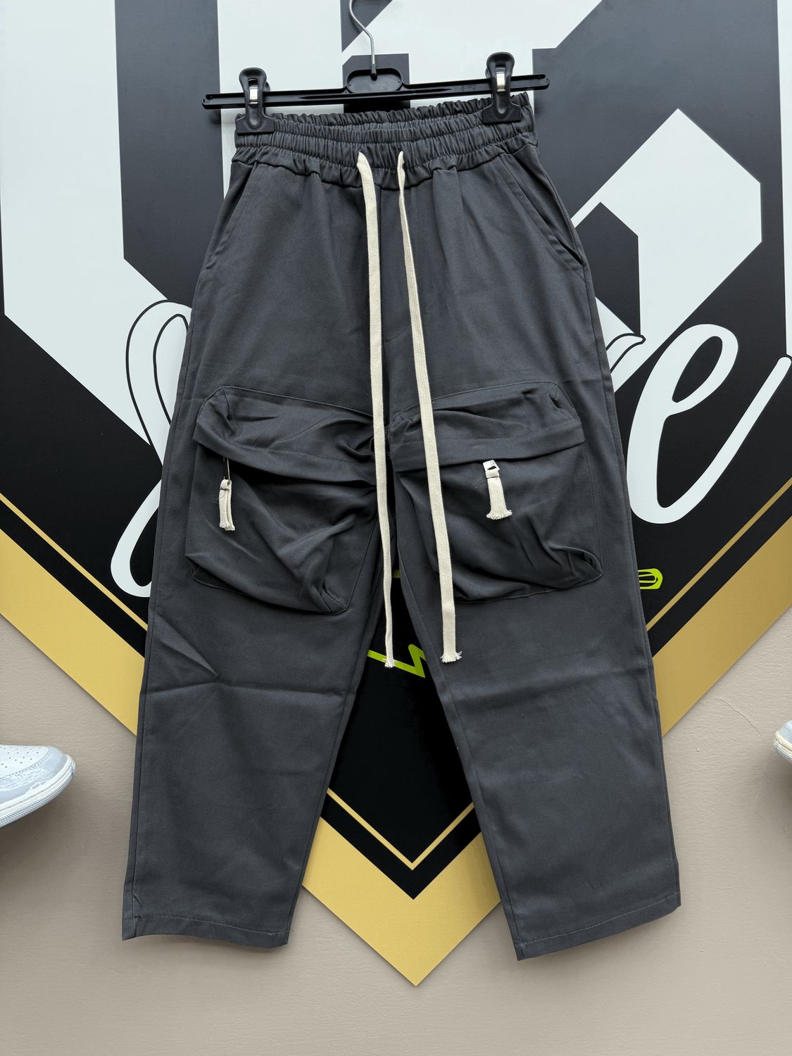 Pantaloni oversize sartoriali cargo zip BAMBINO