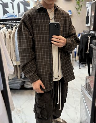 Camicia Premium Oversize marrone