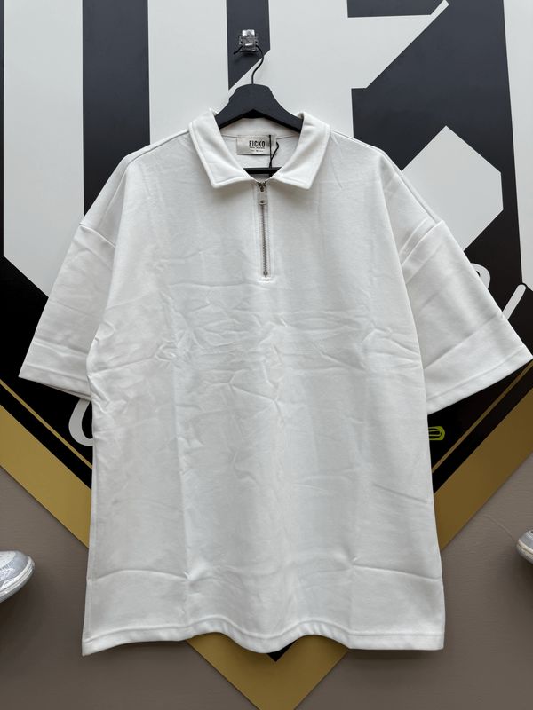 T shirt Polo con zip Oversize invernale