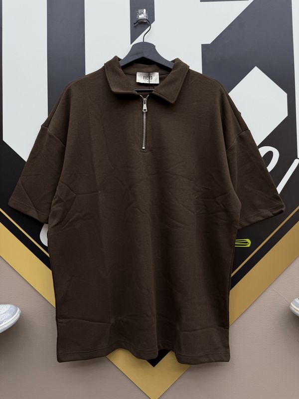 T shirt Polo con zip Oversize invernale