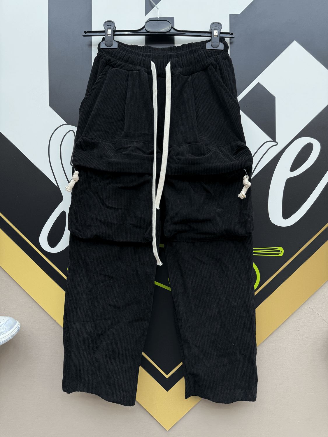 Pantaloni a costine oversize cargo zip BAMBINO