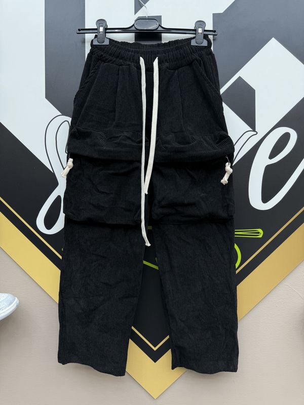 Pantaloni a costine oversize cargo zip BAMBINO Pantaloni a costine oversize cargo zip BAMBINO