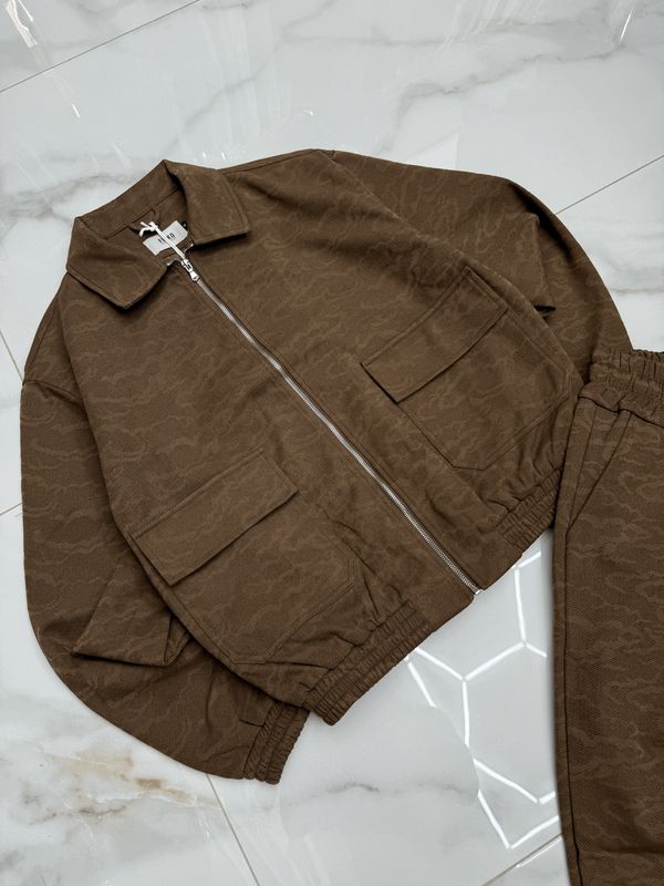 Completo VIP Sartoriale ricamato Crop UOMO marrone