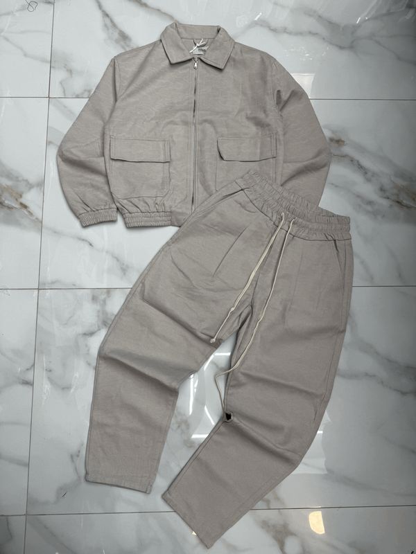 Completo VIP Sartoriale ricamato Crop UOMO beige