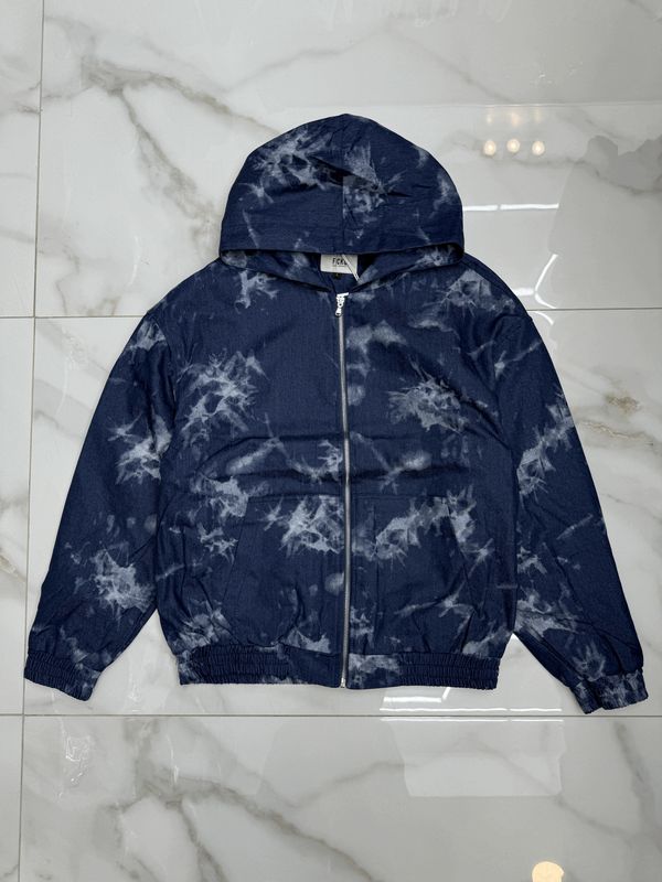 Felpa Sartoriale VIP con zip e cappuccio blu jeans