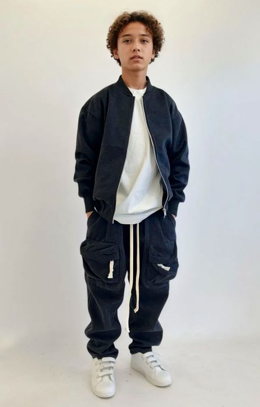 Completo VIP Sartoriale Cargo Zip BAMBINO nero