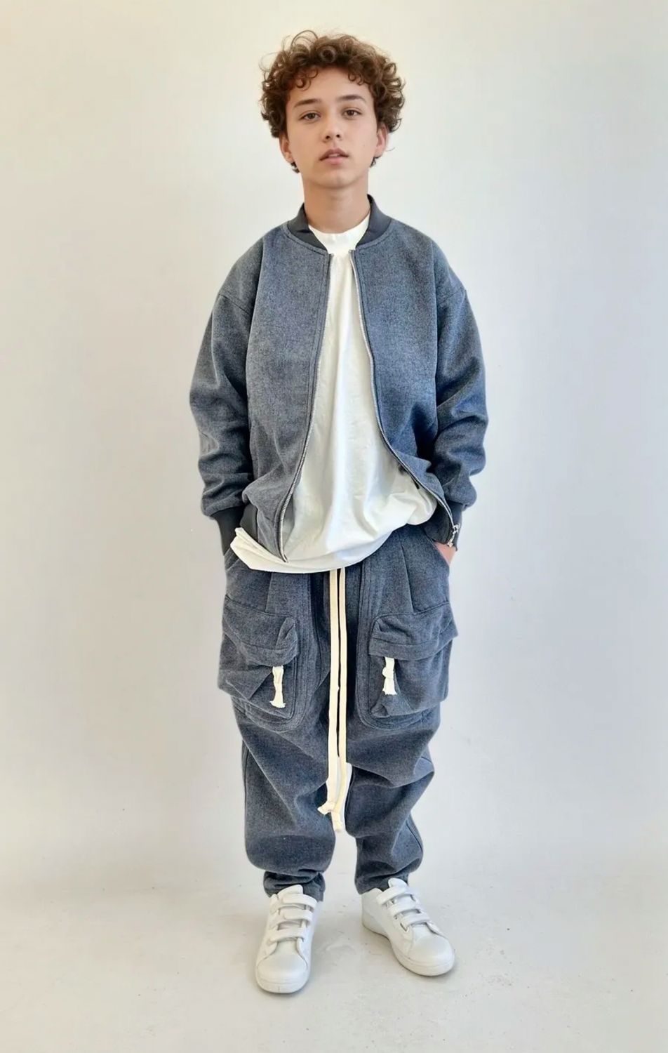 Completo VIP Sartoriale Cargo Zip BAMBINO grigio piombo