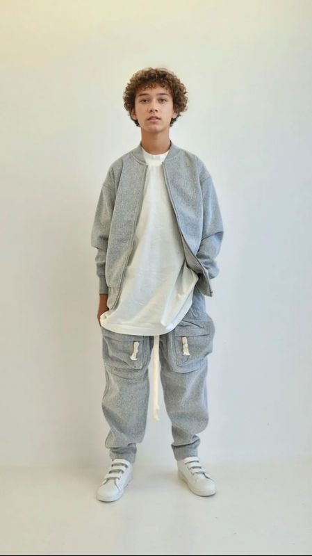 Completo VIP Sartoriale Cargo Zip BAMBINO grigio perla