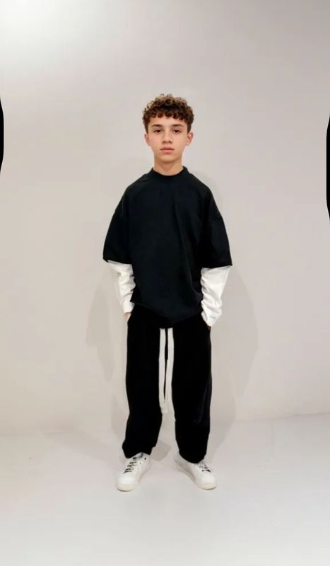 Completo tuta double BAMBINO nero