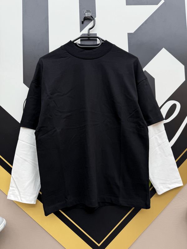 t shirt double BAMBINO nero doppia manica t shirt double BAMBINO nero doppia manica