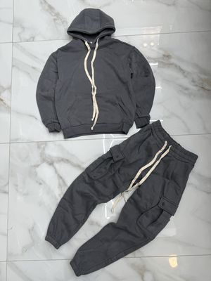 Tuta Completa boxy fit felpata BAMBINO tinta unita grigio piombo Tuta Completa boxy fit felpata BAMBINO tinta unita grigio piombo