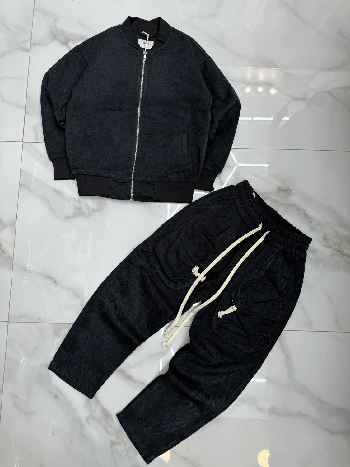 Completo VIP Sartoriale Cargo Zip BAMBINO nero