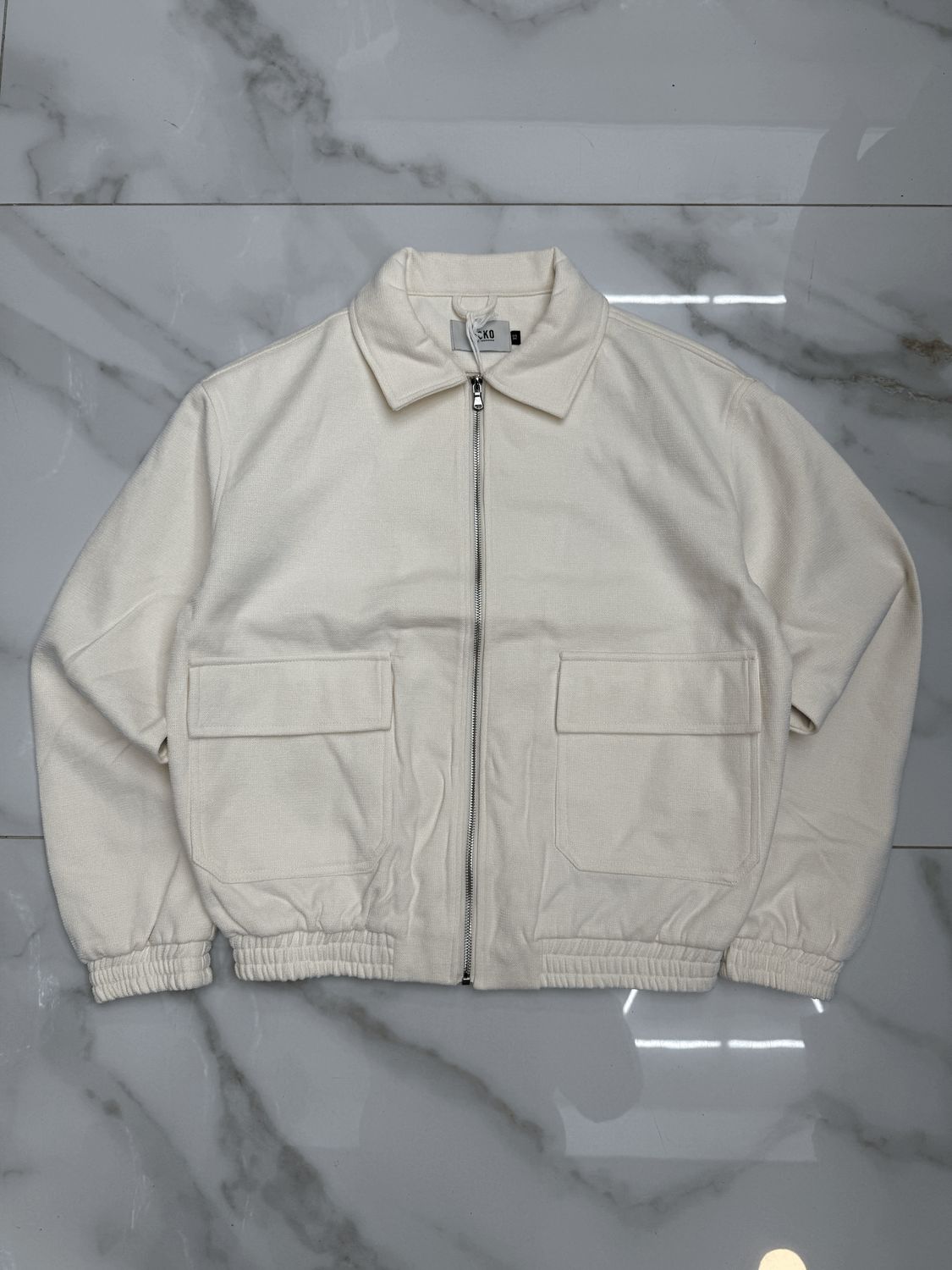 Felpa bomber VIP Sartoriale ricamata Crop UOMO beige