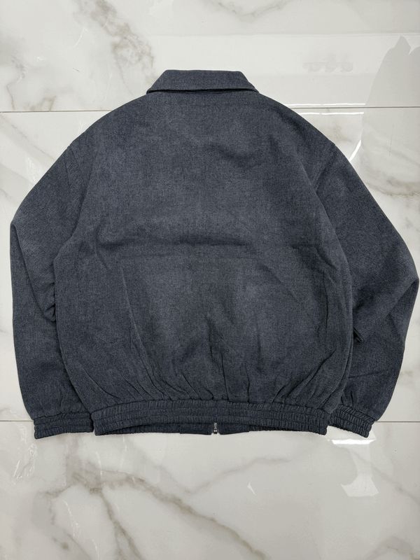 Felpa bomber VIP Sartoriale ricamata Crop UOMO grigio piombo