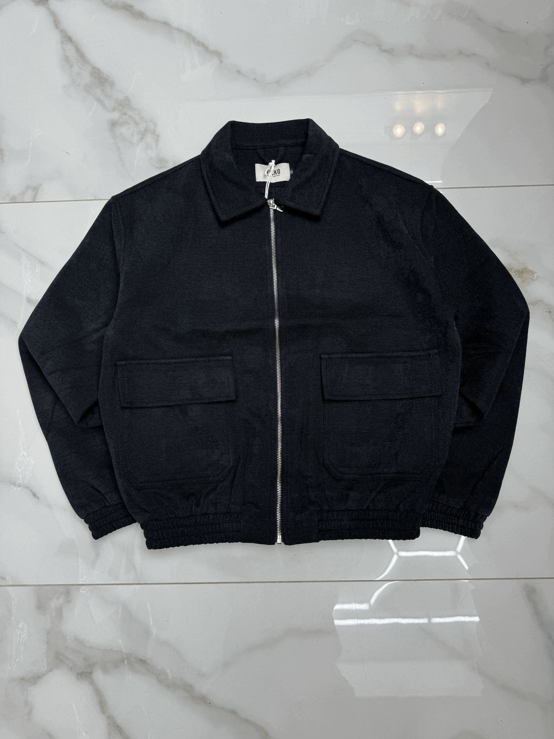 Felpa bomber VIP Sartoriale ricamata Crop UOMO nero