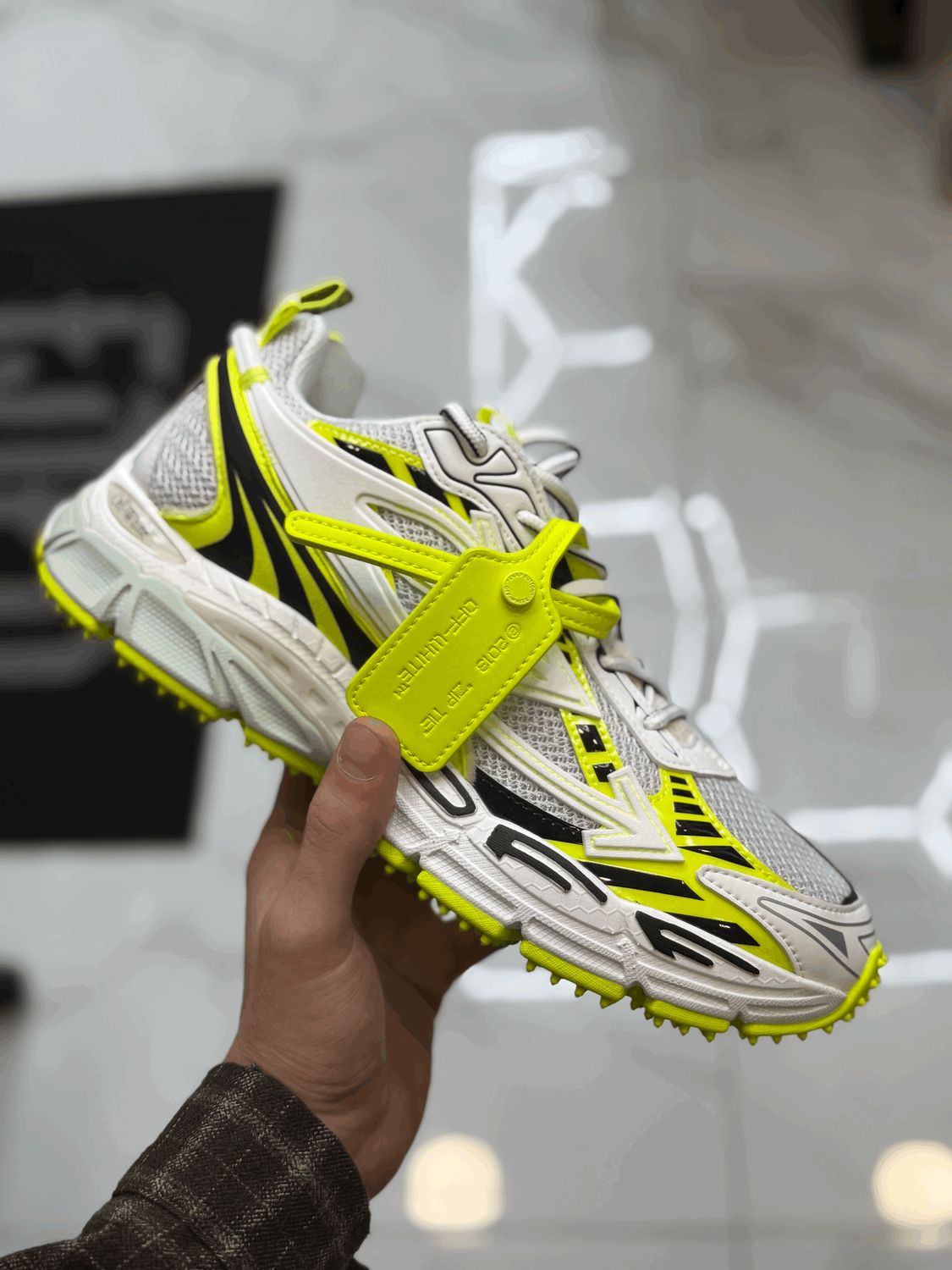 Off-White Be Right Back sneakers bianche giallo flu