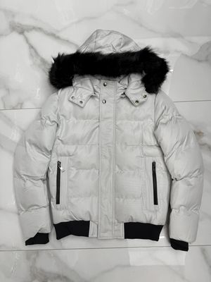 Giacchetto pelliccia puffer grigio ghiaccio Giacchetto pelliccia puffer grigio ghiaccio