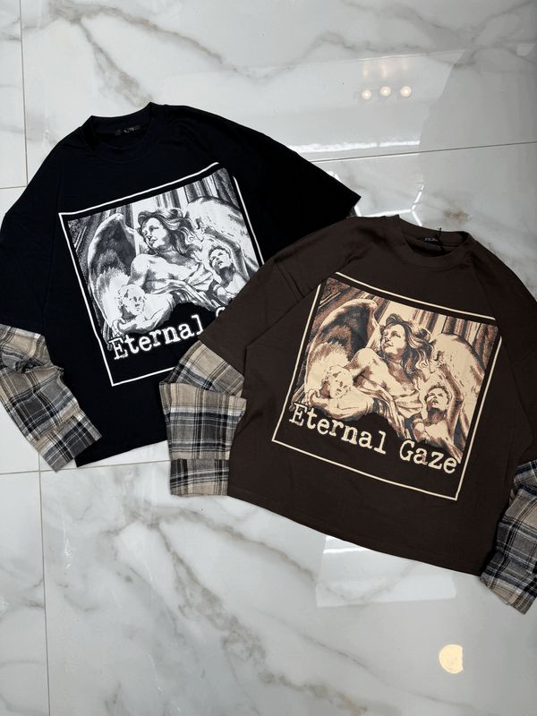 T shirt Longsleeve double 100% Cotone Premium oversize 2 Colori T shirt Longsleeve double 100% Cotone Premium oversize 2 Colori