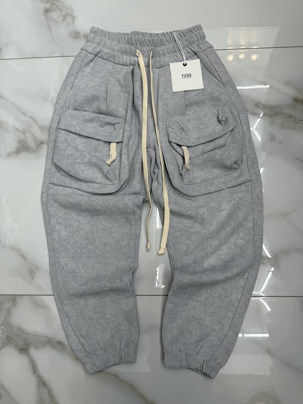 Pantaloni sartoriali ricamati cargo zip BAMBINO grigio perla polsino Pantaloni sartoriali ricamati cargo zip BAMBINO grigio perla polsino