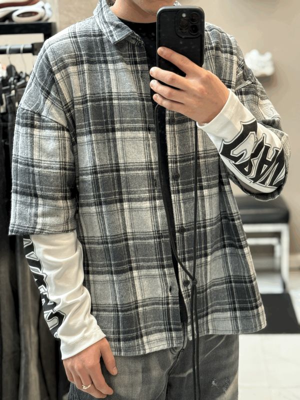 T shirt Longsleeve double 100% Cotone Premium oversize nera