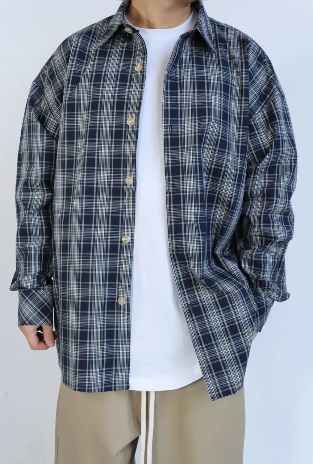 Camicia Premium Oversize blu flanella Camicia Premium Oversize blu flanella