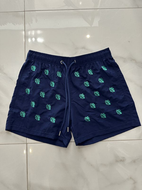 Costume ricamato 'Foglia' Blu