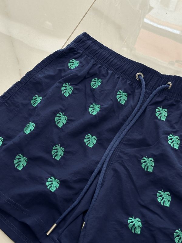 Costume ricamato 'Foglia' Blu