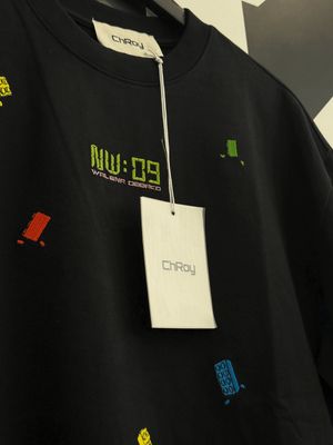 T-shirt PREMIUM 'LEGO' oversize Ricamata Nero