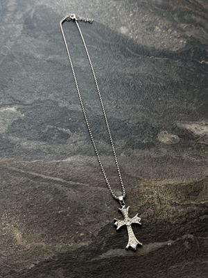 Collana croce con diamanti argento