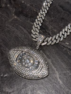 Collana Big Chain 'EYE' con diamanti argento