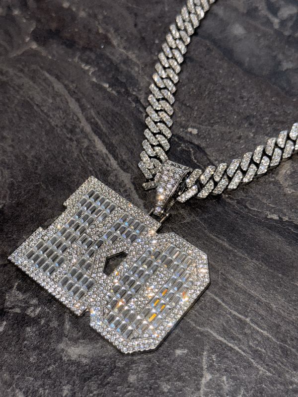 Collana Big Chain 'KO' con diamanti argento