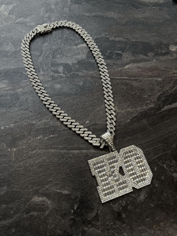 Collana Big Chain 'KO' con diamanti argento